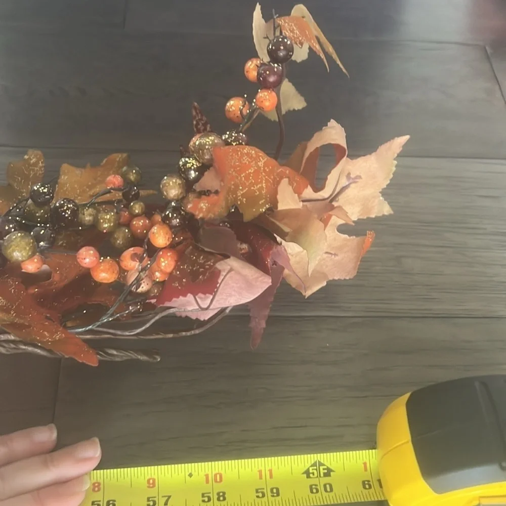 Fall garland with glitter berries and leaves